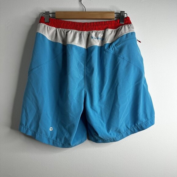 Birddogs Shorts Mens Medium Blue Red Performance Pockets Zipper Athletic Gym - Picture 7 of 13